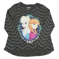 Šedo-tmavošedé vzorované triko s Frozen Disney