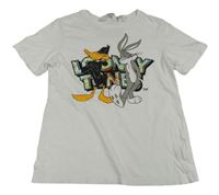 Bílé tričko s Bugs Bunnym a kačerem Duffym H&M