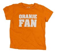 Oranžové tričko s nápisem Zeeman