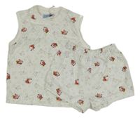 2set - Biele tielko s Mickeym a soby + bavlnené kraťasy Disney