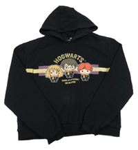 Čierna crop mikina s potlačou a kapucí - Harry Potter Primark
