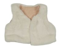 Smotanová kožušinová podšitá vesta