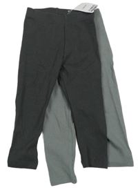 Nové - 2x žebrované legíny - šedé + tmavošedé Next