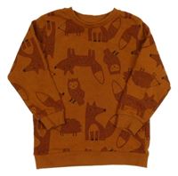 Hnedá mikina so zvířaty Matalan