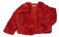 Červená kožešinová podšitá bunda H&M