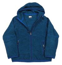 Modro-černá melírovaná fleecová propínací funkční mikina s kapucí McKinley