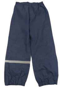 Tmavomodré melírované šusťákové podšité kalhoty H&M