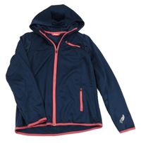 Tmavomodrá softshellová funkčná bunda s kapucňou Crivit