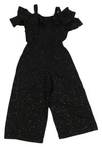 Černý třpytivý culottes overal s volánem V by Very