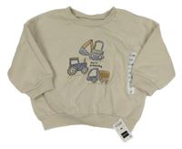 Nové - Béžová oversize mikina s dopravními prostředky Dunnes
