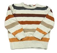 Svetlošedá -farebný pruhovaný sveter C&A