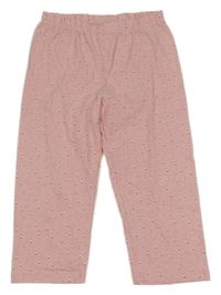 Růžové melírované vzorované capri legíny Yigga