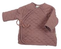 Starorůžová prošívaná zavinovací mikina Topomini