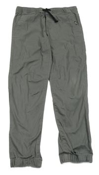 Tmavosivé plátenné jogger cuff nohavice H&M
