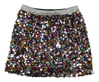 Farebná flitrová podšitá sukňa Shein