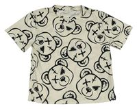 Světlebéžové tričko s medvědy Shein