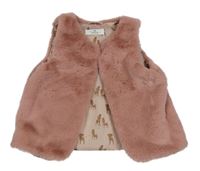 Staroružová kožušinová podšitá vesta H&M