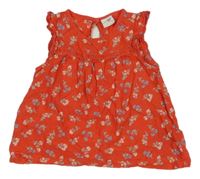 Červená květovaná halenka H&M