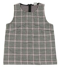 Šedo-černo-lila kockovaný top Lindex