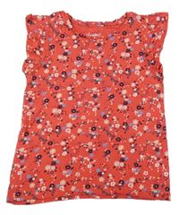 Červené květované tričko C&A