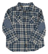 Tmavomodro-bílá kostkovaná košile H&M