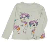 Smetanové triko s jednorožci H&M