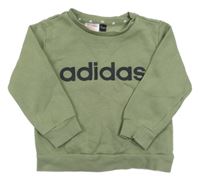 Khaki mikina s nápisem Adidas