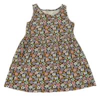 Čierno-farebné kvetované bavlnené šaty H&M