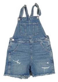 Modré riflové laclové kraťasy s prošoupáním H&M
