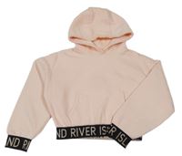 Svetloružová crop mikina s kapucňou River Island