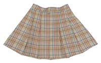 Krémovo-ružovo-modrá kockovaná sukňa Primark