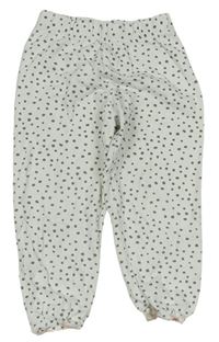 Bielo-sivé vzorované pyžamové nohavice