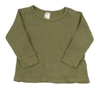Khaki žebrované triko H&M