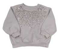 Lila oversize mikina s flitry H&M