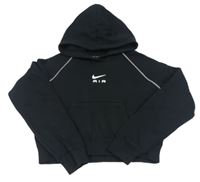 Černá crop mikina s logem a kapucí Nike Air