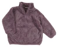 Fialová chlpatá mikina