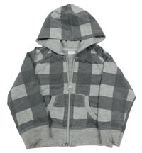Sivá kockovaná prepínaci mikina s kapucňou New Look