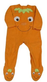 Oranžový fleecový overal - tekvica