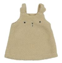 Smetanové huňaté laclové šaty s čumákem 