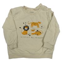 Svetlobéžová mikina s tigrami