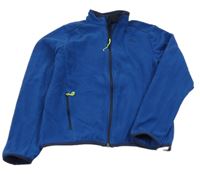 Tmavomodrá fleecová funkční propínací mikina s logem Quechua