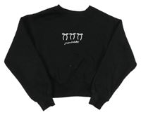 Čierna crop mikina s mašličkami Zara