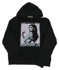 Černá mikina s potiskem a kapucí H&M