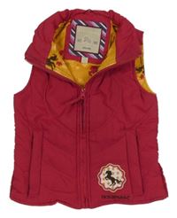 Malinová šušťáková zateplená jezdecká vesta s koněm