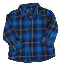 Modro-tmavomodrá kostkovaná košile Next