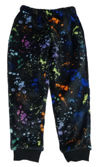 Čierno-farebné plyšové pyžamové nohavice Nutmeg