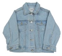 Světlemodrá riflová bunda s kapsami Zara