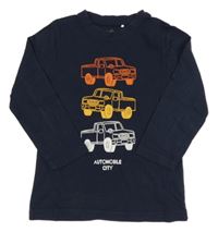 Tmavomodré triko s auty Topolino