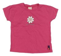 Ružové tričko s kvetinou