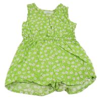 Zelený květovaný lehký kraťasový overal Primark